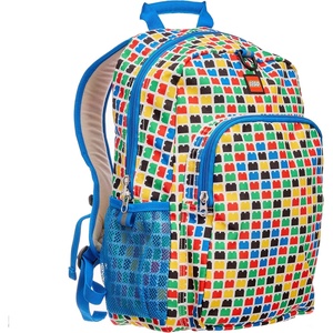 LEGO Iconic Prints Kids School Backpack Bookbag, for Travel, On-the-Go, Back to School, Boys and Girls, with Adjustable Padded Straps and Fun patterns, Rainbow Hearts(Checkered Brick)