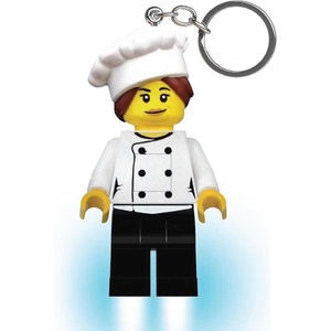 LEGO Keychain Light – Female Chef (KE218H) Large 3 Inch Tall | Bag Charm, Flashlight