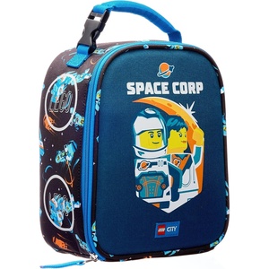LEGO Kids City Heritage Classic Lunch Box, Insulated Soft Reusable Lunch Bag Meal Container for Boys and Girls, Perfect for School, or Travel, Meal Tote to Keep Food and Drinks Cold, Soccer Goal(Space Corp)