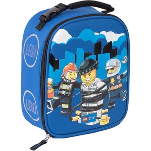 LEGO Kids City Heritage Classic Lunch Box, Insulated Soft Reusable Lunch Bag Meal Container for Boys and Girls, Perfect for School, or Travel, Meal Tote to Keep Food and Drinks Cold, Soccer Goal(Police and Fire)