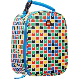 LEGO Kids Heritage Classic Lunch Box, Insulated Soft Reusable Lunch Bag Meal Container for Boys and Girls, Perfect for School or Travel, Meal Tote Keeps Food and Drinks Cold with Buckle, Color Me(Checkered Brick)