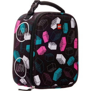 LEGO Kids Heritage Classic Lunch Box, Insulated Soft Reusable Lunch Bag Meal Container for Boys and Girls, Perfect for School or Travel, Meal Tote Keeps Food and Drinks Cold with Buckle, Color Me(Multicolor Brick)
