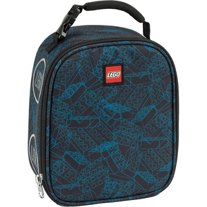 LEGO Kids Heritage Classic Lunch Box, Insulated Soft Reusable Lunch Bag Meal Container for Boys and Girls, Perfect for School or Travel, Meal Tote Keeps Food and Drinks Cold with Buckle, Color Me(Blue Print)