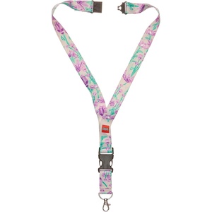 LEGO Lanyard, Neck Strap for Key Chains, Detachable Lanyard for Phone, Keys, ID Badge, with clasp and Quick Release Buckle(Purple Bouquet)