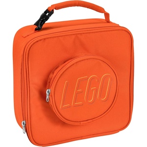 LEGO Lunch Bag, Durable and Insulated, with Mesh Pouch and Zip Compartment, Perfect for On-the-Go Meals, Light Pink(Orange)
