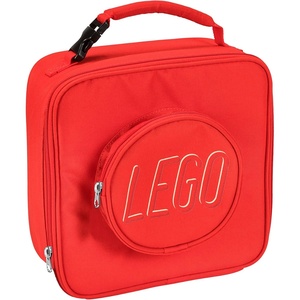 LEGO Lunch Bag, Durable and Insulated, with Mesh Pouch and Zip Compartment, Perfect for On-the-Go Meals, Light Pink(Red)