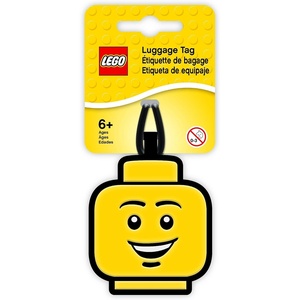LEGO Silicone Bag Tag – Boy Face (51167) | Silicone, Bag Charm, Backpack and Luggage Tag, Yellow(17 8 cm x 6 3 cm)