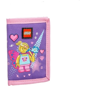 LEGO Trifold Wallet, Kids Unisex Wallet for Boys and Girls, with Clear ID Window, Card and Cash Pockets and Secure Hook and Loop Closure, Hotdog Guy(Butterfly Girl)