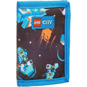 LEGO Trifold Wallet, Kids Unisex Wallet for Boys and Girls, with Clear ID Window, Card and Cash Pockets and Secure Hook and Loop Closure, Hotdog Guy(Space Corp)