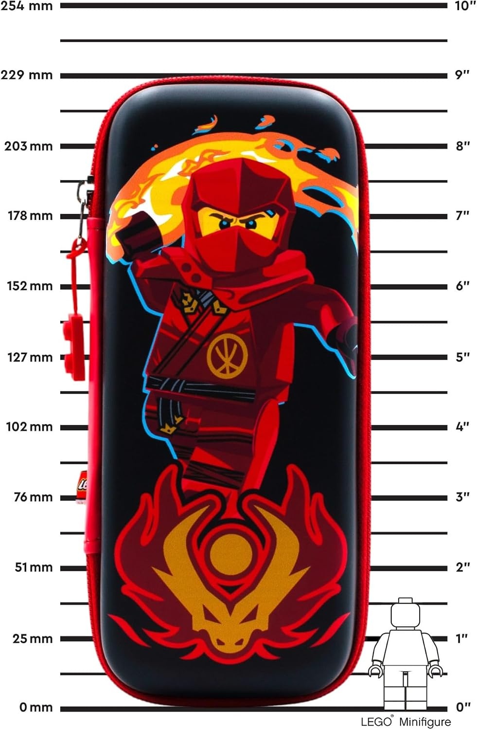image:imageIQ LEGO Ninjago Molded Pencil Case with LEGO 10 Pack Gel Pen Bundle