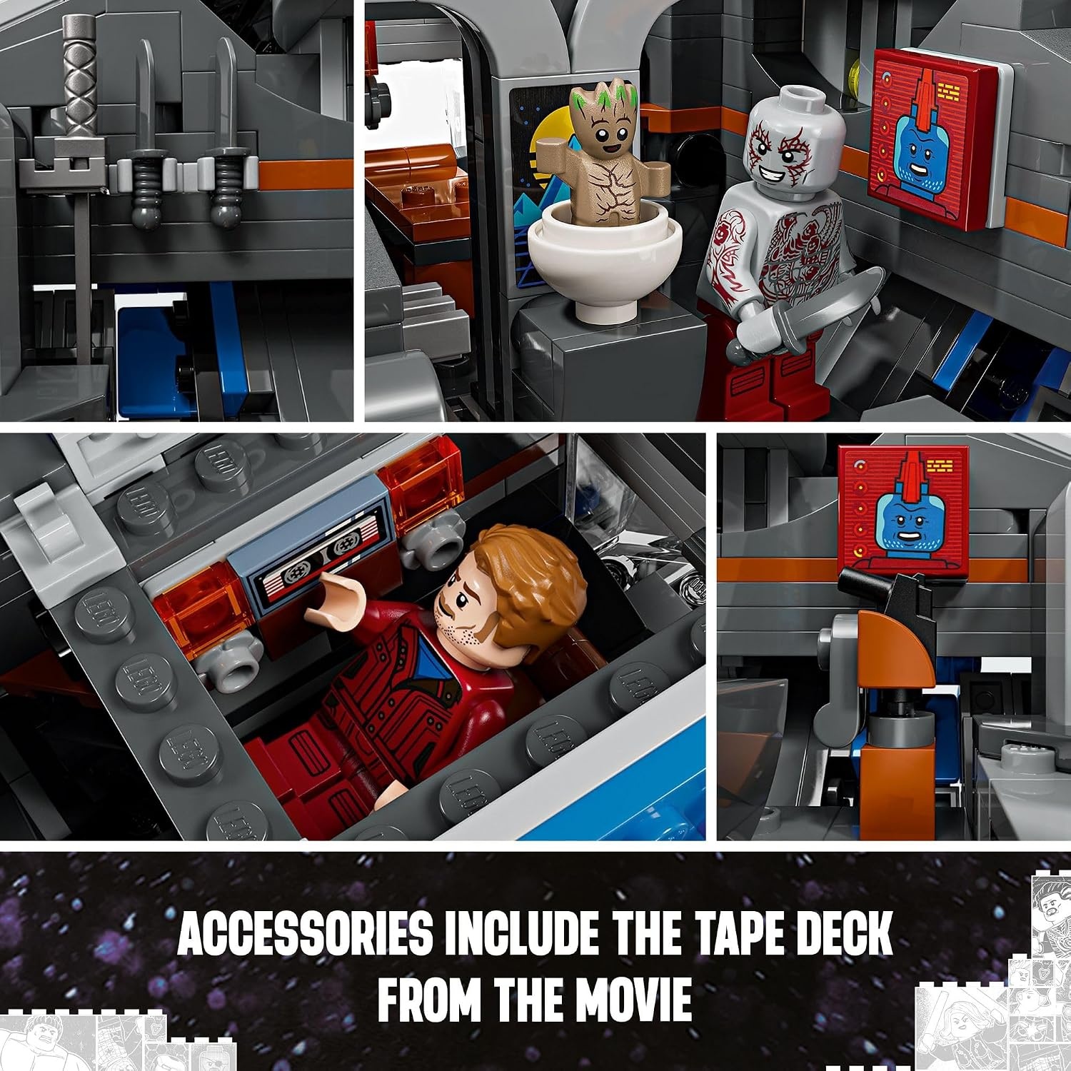 image:imageLEGO Marvel Guardians of The Galaxy The Milano Buildable Starship Toy Marvel Gift for Kids with 4 Super Hero Minifigures Guardians of The Galaxy Toy for Boys and Girls Ages 12 and Up 76286