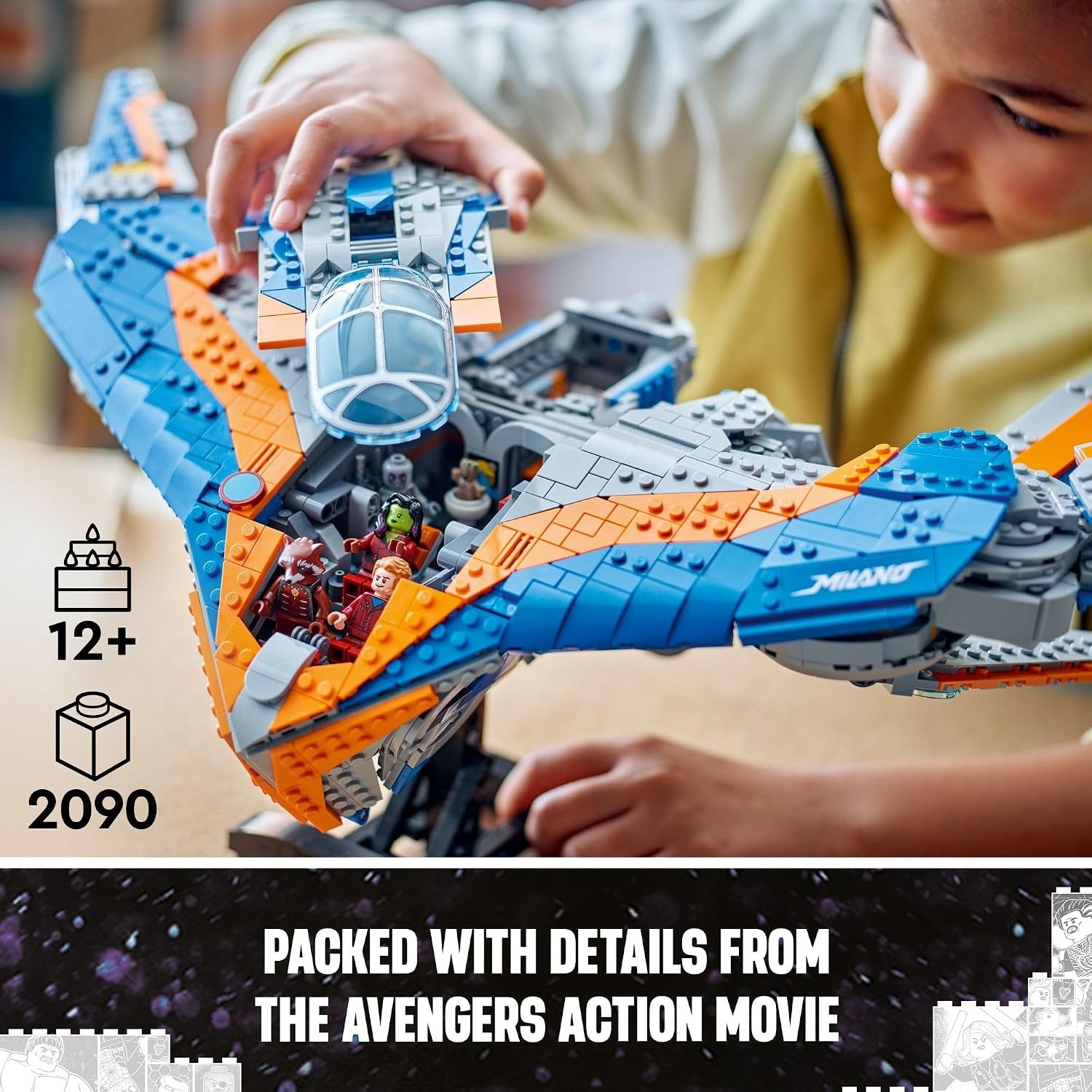 image:imageLEGO Marvel Guardians of The Galaxy The Milano Buildable Starship Toy Marvel Gift for Kids with 4 Super Hero Minifigures Guardians of The Galaxy Toy for Boys and Girls Ages 12 and Up 76286