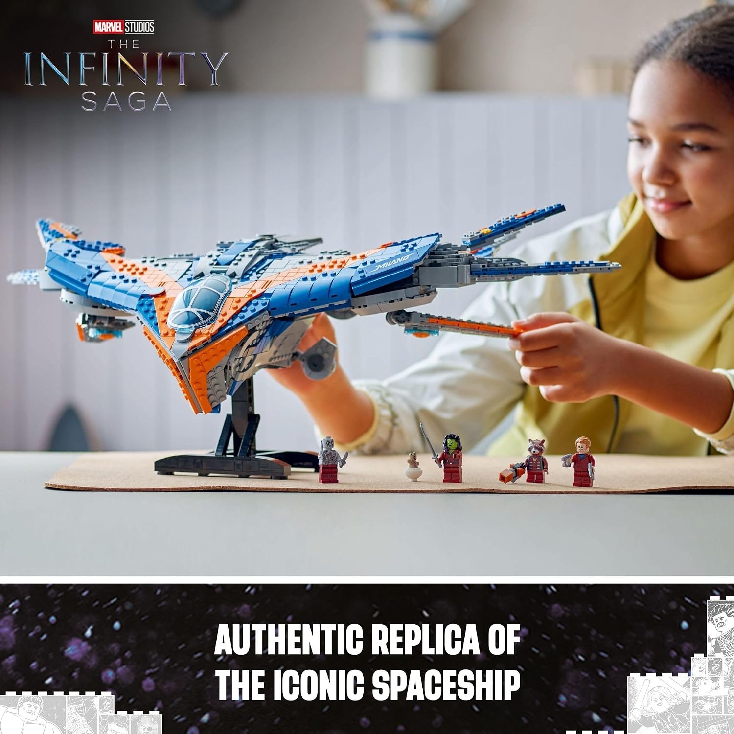 image:imageLEGO Marvel Guardians of The Galaxy The Milano Buildable Starship Toy Marvel Gift for Kids with 4 Super Hero Minifigures Guardians of The Galaxy Toy for Boys and Girls Ages 12 and Up 76286