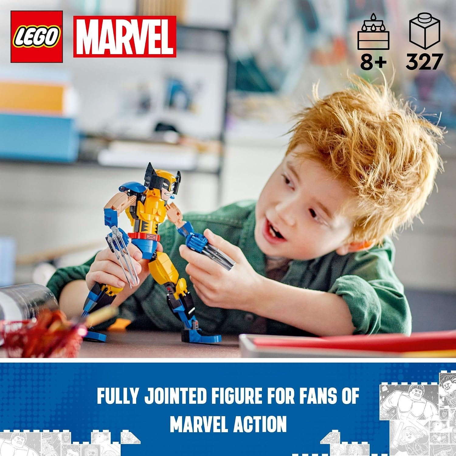 image:imageLEGO Marvel Wolverine Construction Figure 76257 Buildable Marvel Action Figure Fully Jointed Marvel Collectible with 6 Claw Elements for Play and Display XMen Super Hero Gift for Kids Ages 812