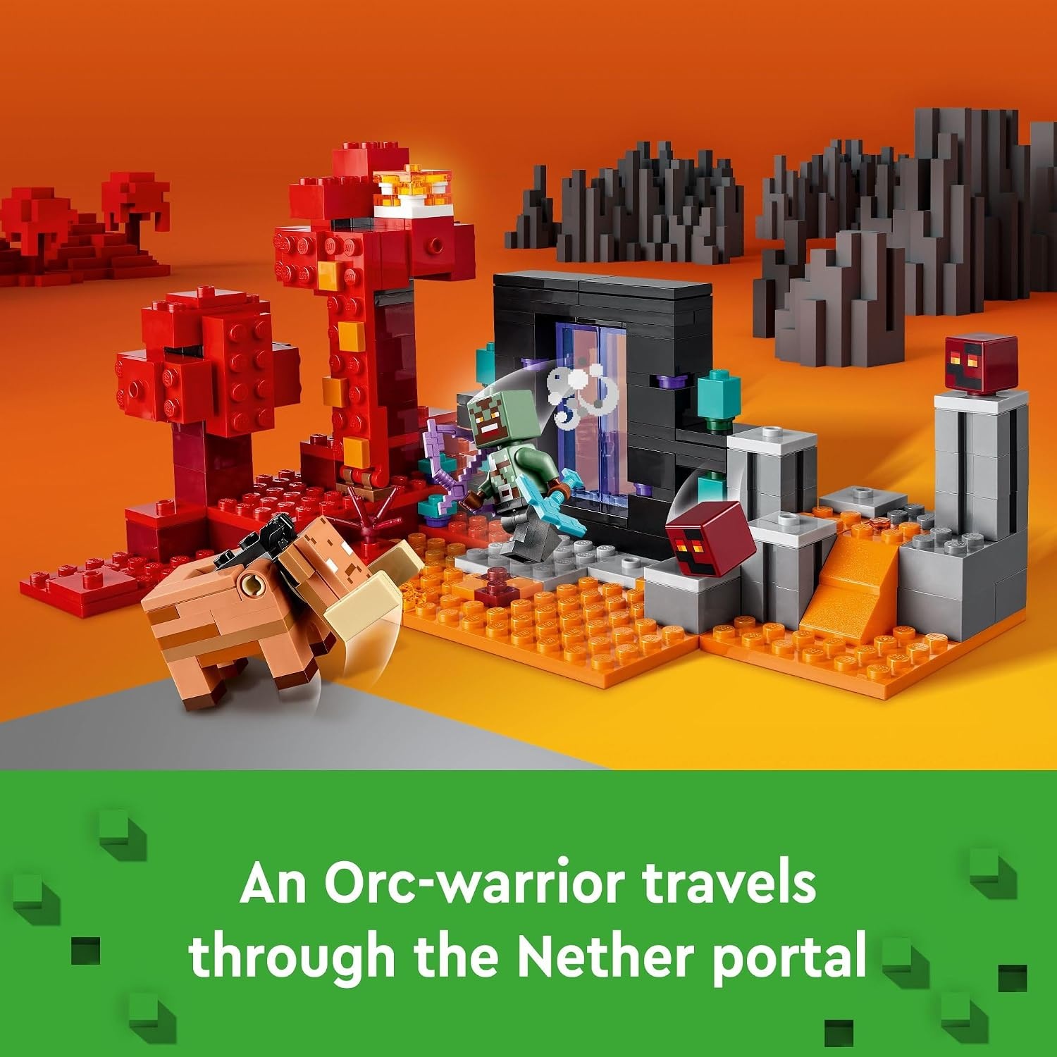 image:imageLEGO Minecraft The Nether Portal Ambush Adventure Set Building Toy for Kids with Action Figures and Battle Scenes Minecraft Toy for Boys Girls and Gamers Ages 8 and Up 21255