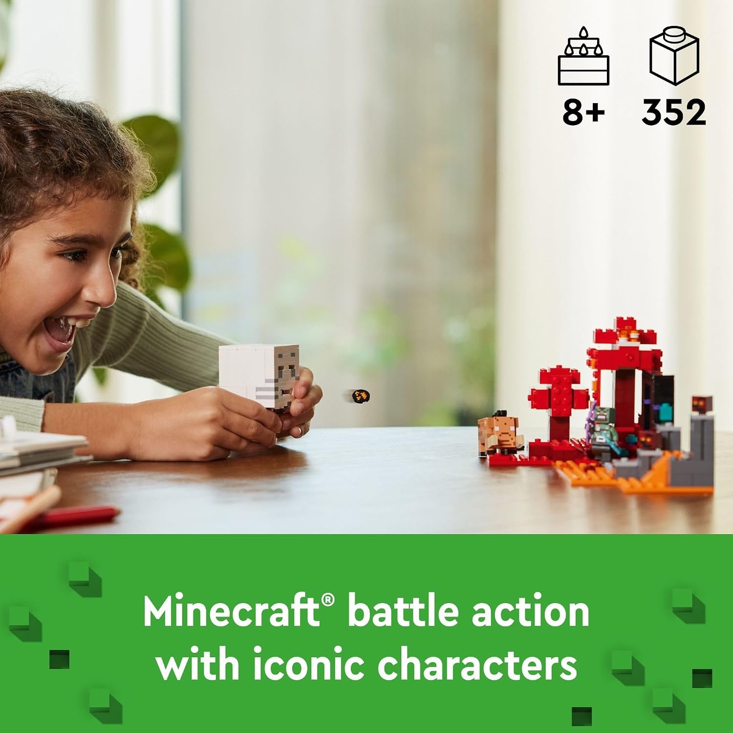 image:imageLEGO Minecraft The Nether Portal Ambush Adventure Set Building Toy for Kids with Action Figures and Battle Scenes Minecraft Toy for Boys Girls and Gamers Ages 8 and Up 21255