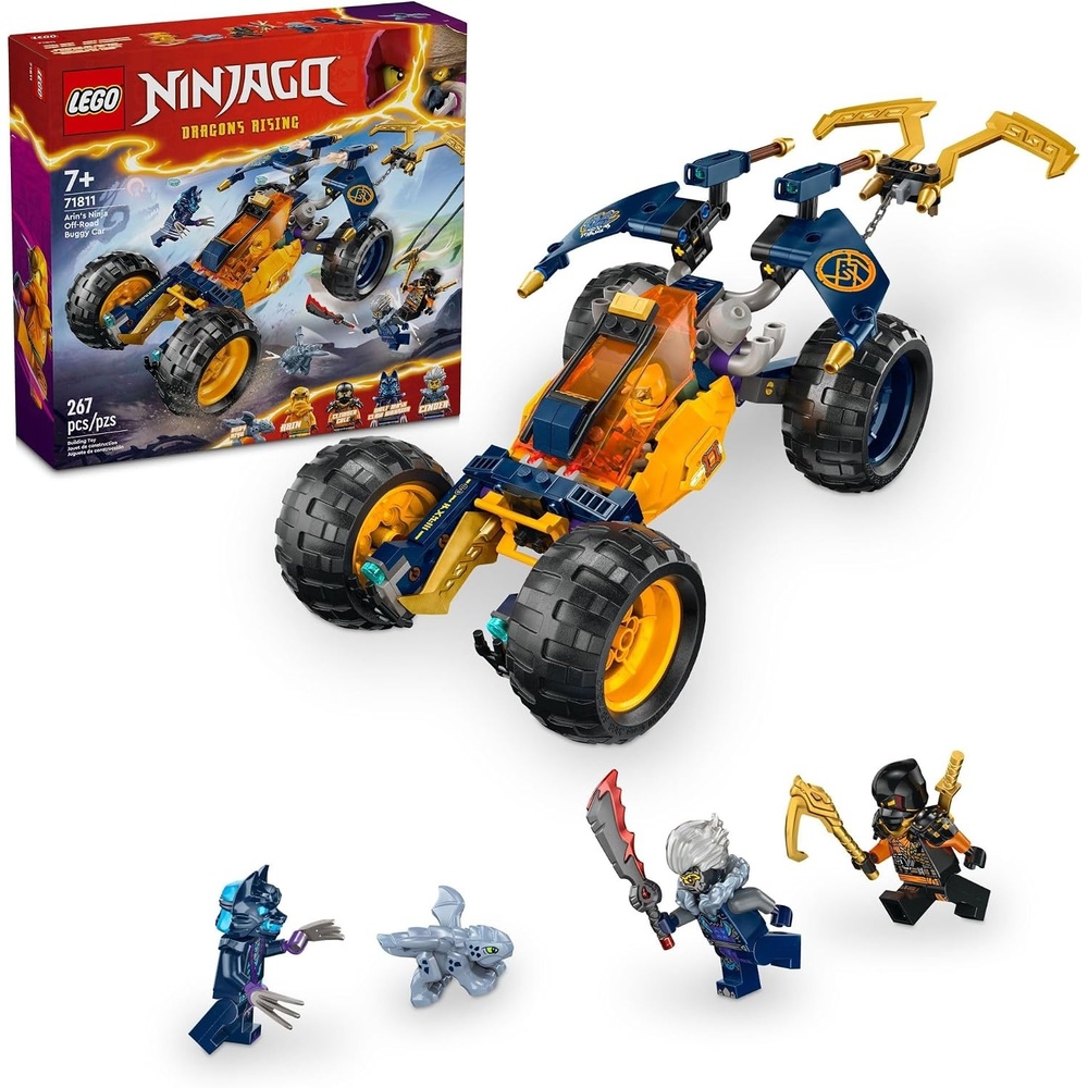 image:imageLEGO NINJAGO Arins Ninja OffRoad Buggy Car Toy with 4 Minifigures Building Set for Kids with Dragon Toy from The NINJAGO Dragons Rising TV Show Birthday Gift for 7 Year Old Boys and Girls 71811