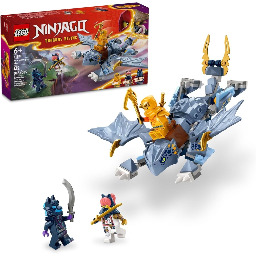 image:imageLEGO Ninjago Young Dragon Riyu Building Toy Pretend Play Ninja amp Dragon Toys for Boys amp Girls Ages 6 Years W 3 Minifigures 71810