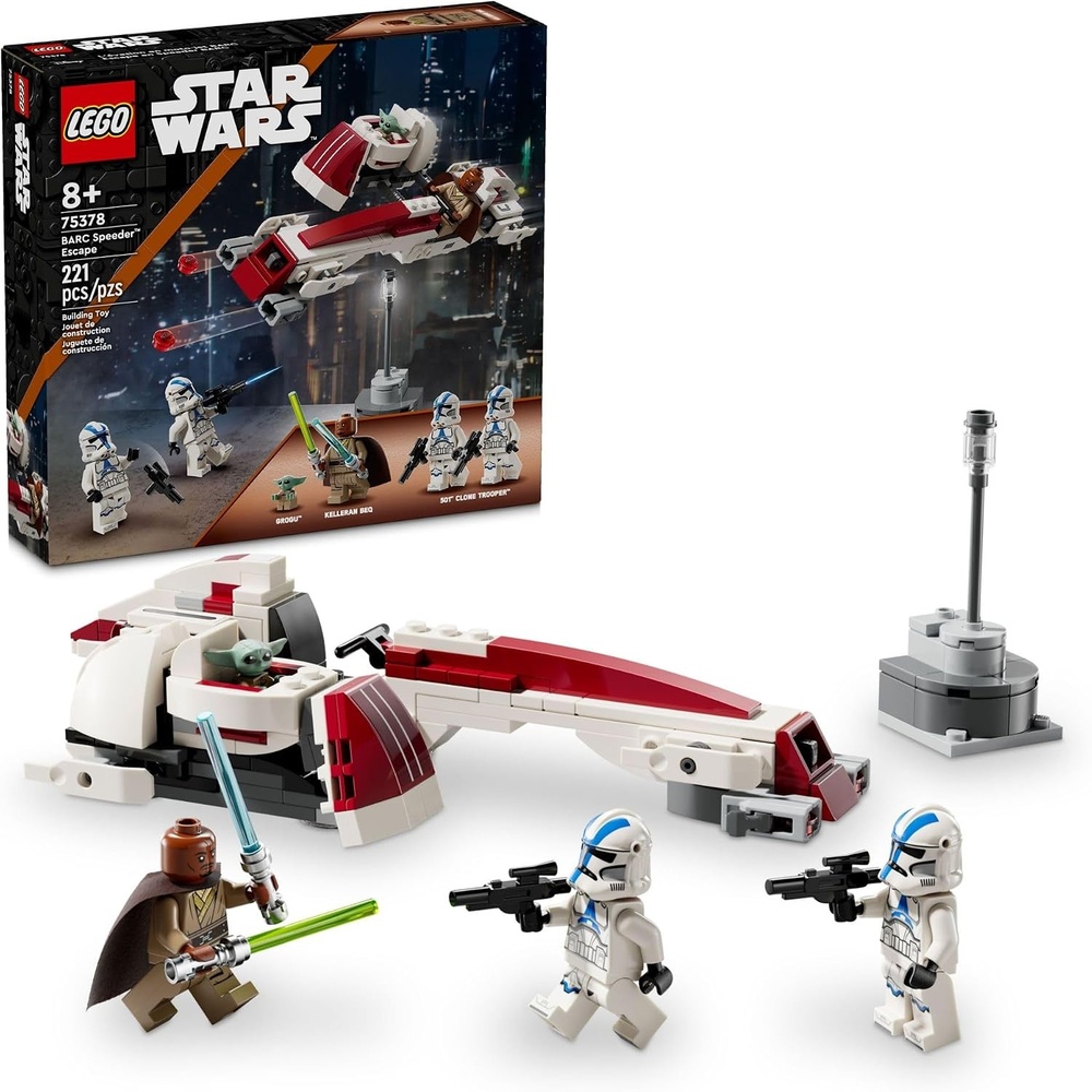image:imageLEGO Star Wars BARC Speeder Escape Mandalorian Toy Building Set for Kids Star Wars Gift for Boys Girls and Fans Ages 8 and Up Comes with Kelleran Beq and Grogu 75378