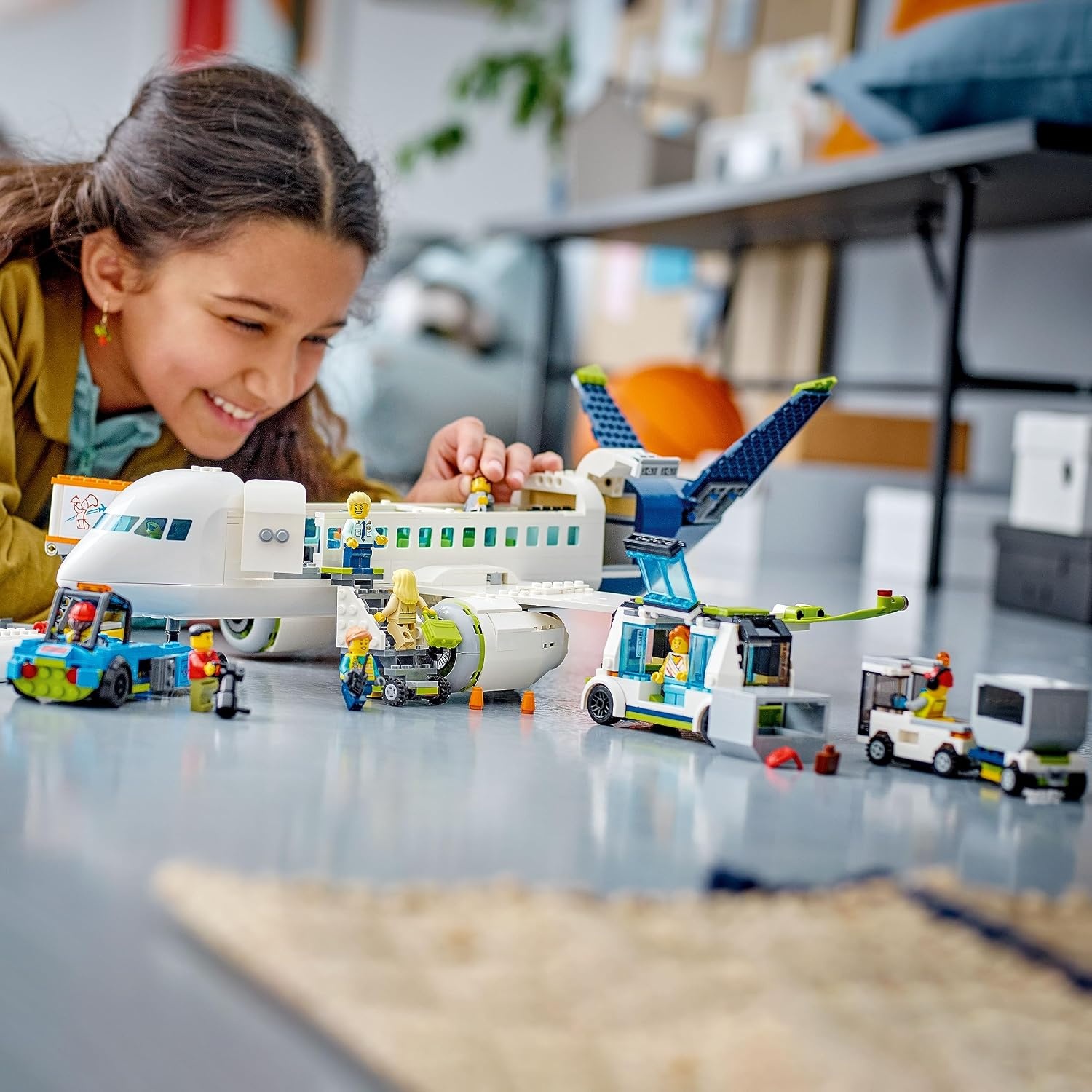 image:imageLEGO City Passenger Airplane Toy Building Set for Boys amp Girls Ages 7 Educational Gift for Kids WBuildable Vehicle Toys amp 9 Minifigures 60367Standard Packaging
