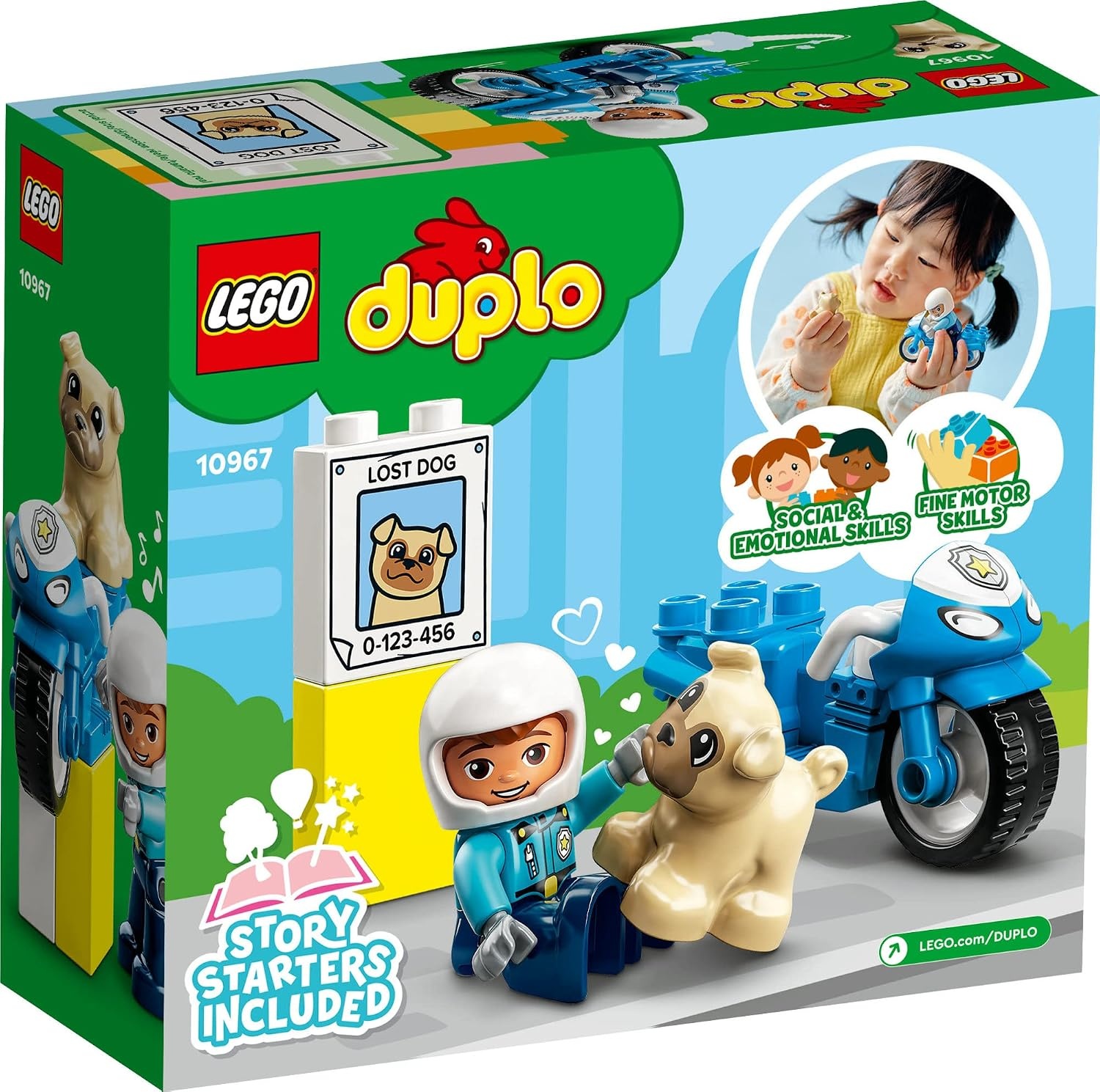 image:imageLEGO DUPLO Town Rescue Police Motorcycle 10967 Toy for Toddlers Boys amp Girls 2 Plus Years Old with Police Officer and Dog Figure Early Development ToysMotorcycle Toy