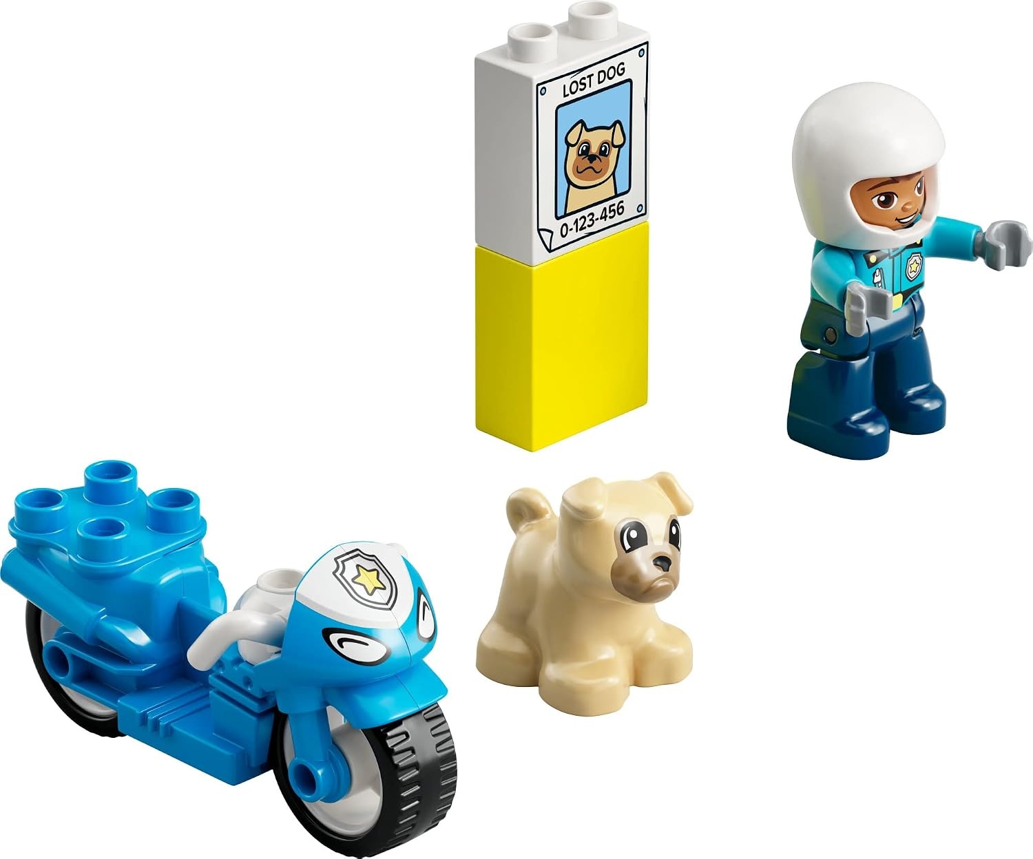 image:imageLEGO DUPLO Town Rescue Police Motorcycle 10967 Toy for Toddlers Boys amp Girls 2 Plus Years Old with Police Officer and Dog Figure Early Development ToysMotorcycle Toy