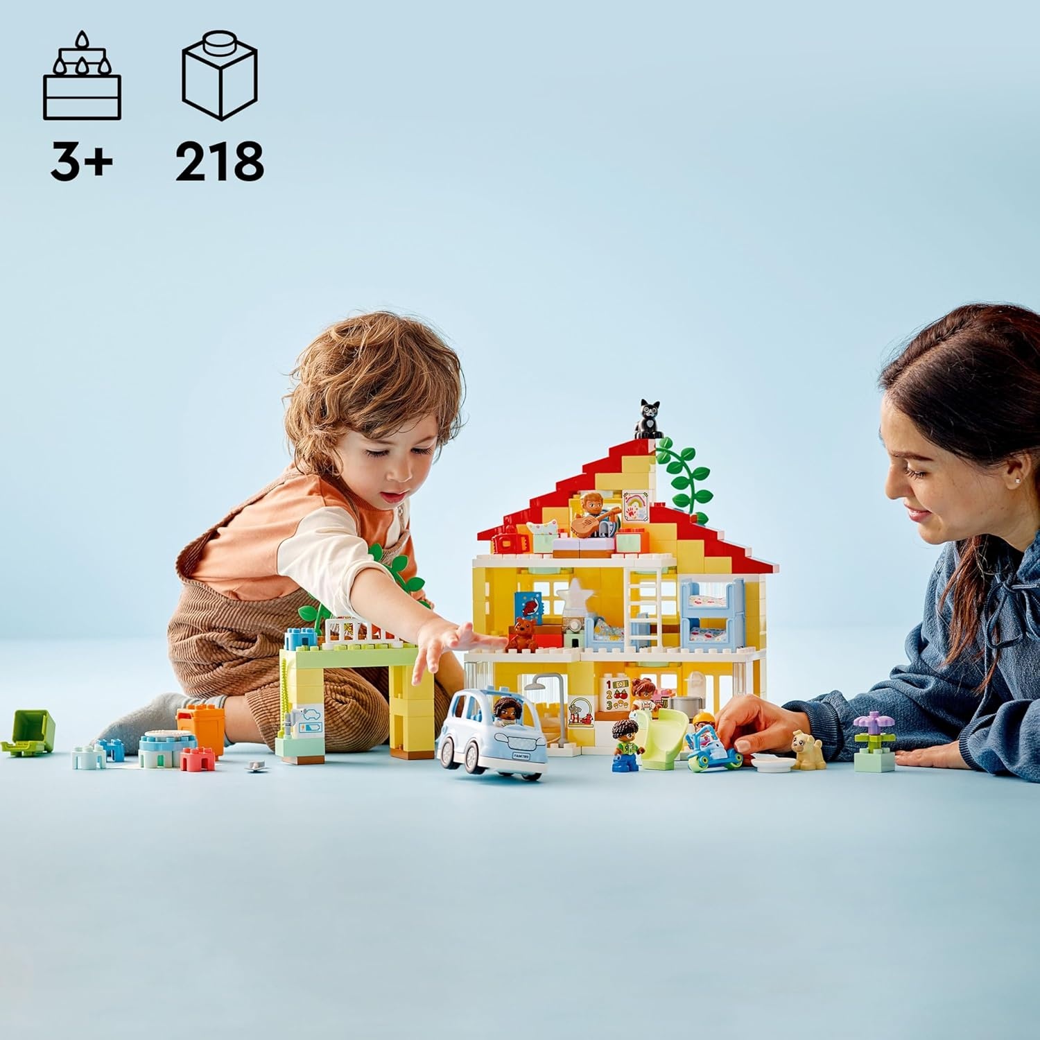 image:imageLEGO DUPLO Town 3 in 1 Family House 10994 Educational STEM Building Toy Set Gift for Christmas for Toddlers Ages 3 and Up Car Toy and 3 Floor House Lets The Whole Family Build Play and LearnStandard Packaging