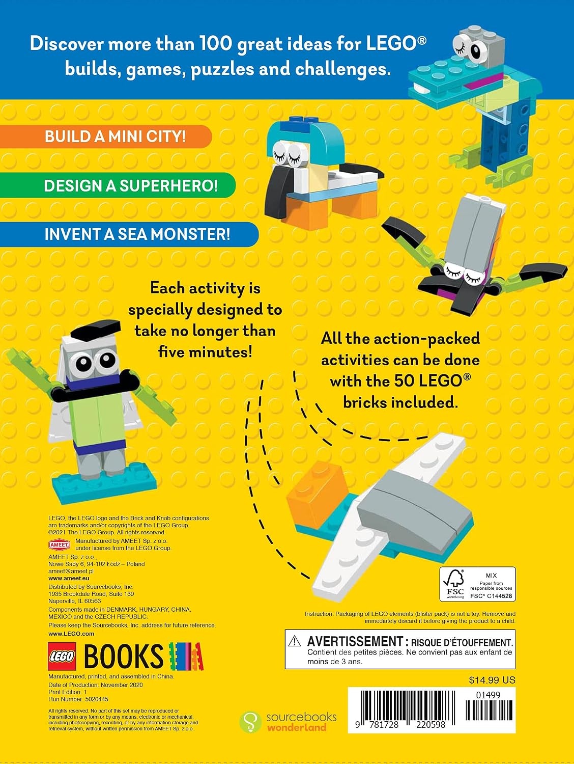 image:imageLEGO Books 5Minute Builds 100 Quick Model Build Ideas Basic Brick Kit and Awesome Activities to Inspire Imagination and Creativity