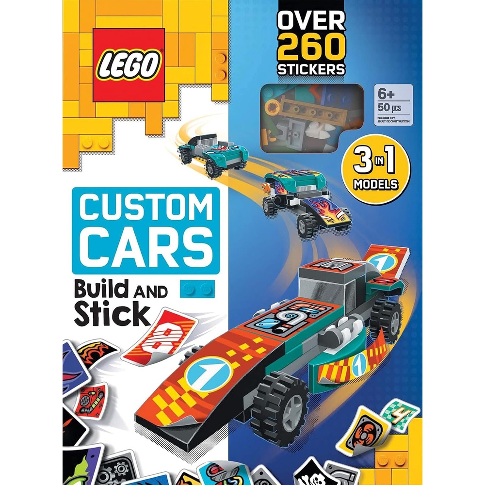 image:imageLEGO Books Build and Stick Custom Cars Activity Book with 250 Stickers Exclusive Models and Awesome Activities to Inspire Imagination and Creativity