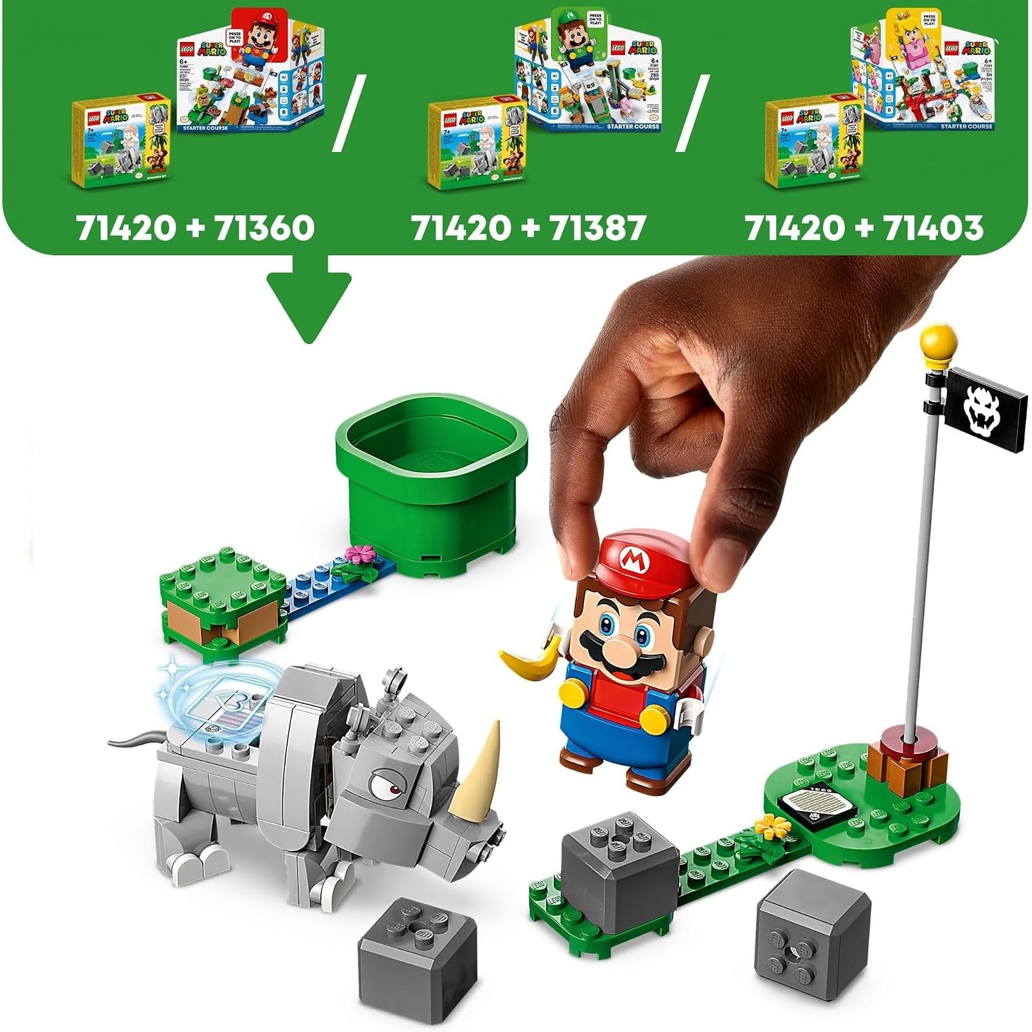 image:imageLEGO Super Mario Rambi The Rhino Expansion Set 71420 Game Inspired Building Toy Set to Combine with a Starter Course This Collectible Super Mario Bros Toy Makes a Great Gift for Kids Ages 7 and Up