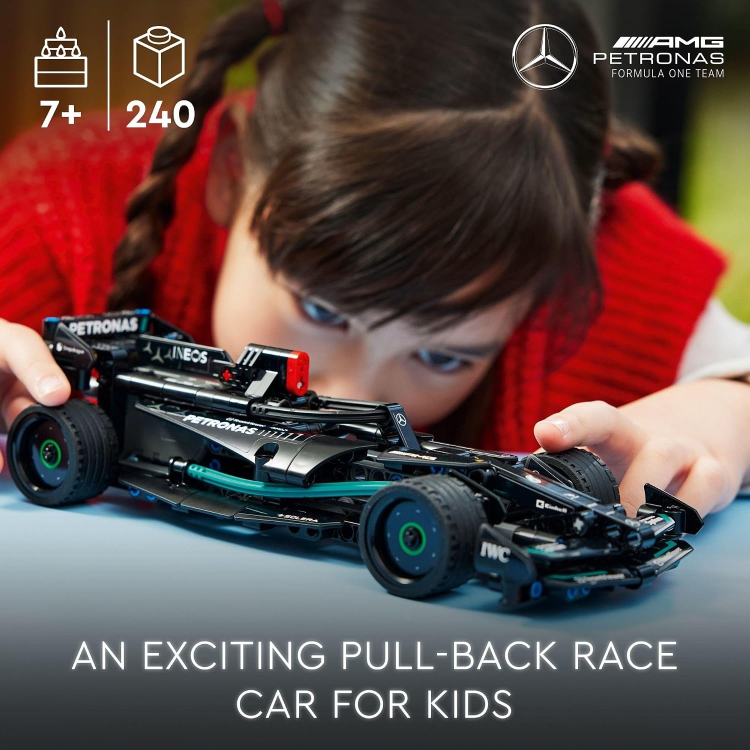 image:imageLEGO Technic MercedesAMG F1 W14 E Performance PullBack Car Toy Vehicle Building Set for Boys and Girls Mercedes Race Car Toy Model Gift for Kids Ages 7 and Up 42165