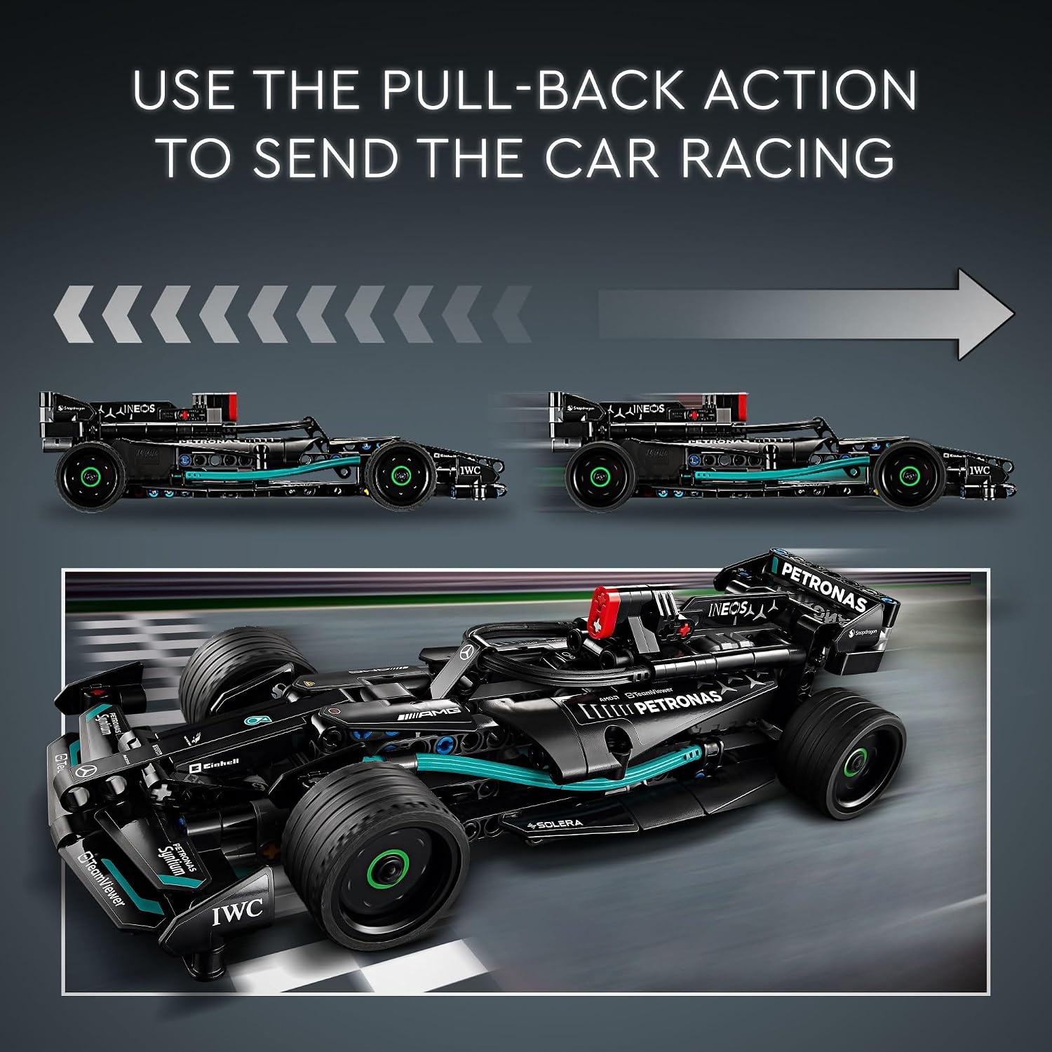 image:imageLEGO Technic MercedesAMG F1 W14 E Performance PullBack Car Toy Vehicle Building Set for Boys and Girls Mercedes Race Car Toy Model Gift for Kids Ages 7 and Up 42165