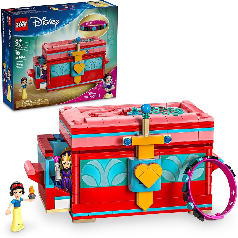 image:imageLEGO Disney Snow Whites Jewelry Box Snow White and The Evil Queen Mini Doll Figures Building Toy for Kids Birthday Gift for 6 Years Old Girls and Boys Play Disney Bracelet 43276