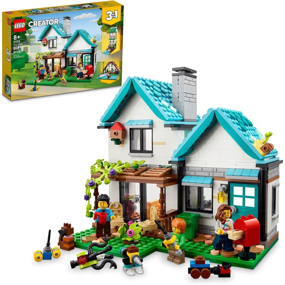 image:imageLEGO Creator 3 in 1 Cozy House Building Toys Toy Figures amp Pretend Play Playsets for Boys amp Girls Ages 8 3 Building Options Gift for Birthdays 31139