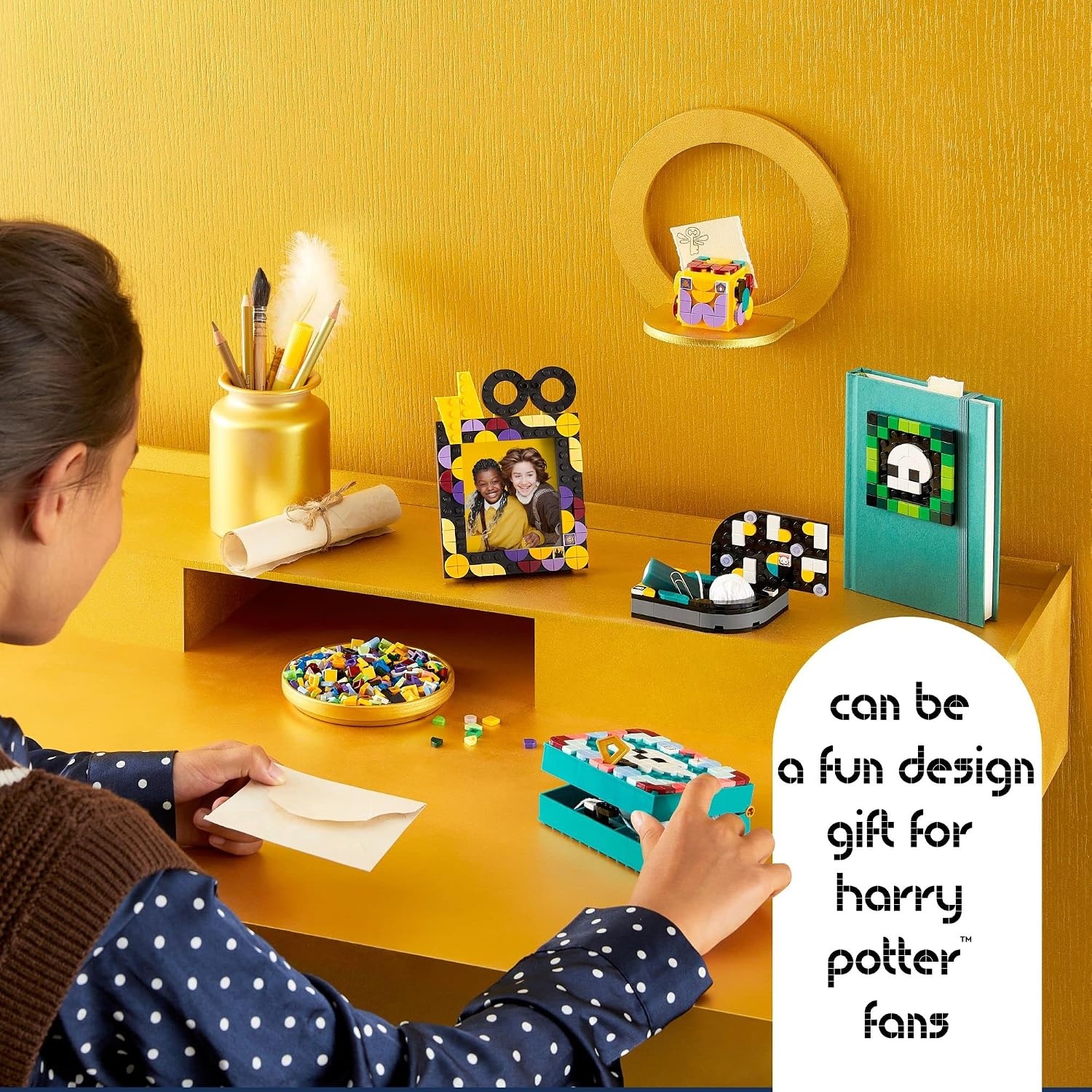 image:imageLEGO DOTS Hogwarts Desktop Kit 41811 DIY Harry Potter Back to School Accessories and Supplies Desk Dcor Items and Patch Sticker Crafts Toys