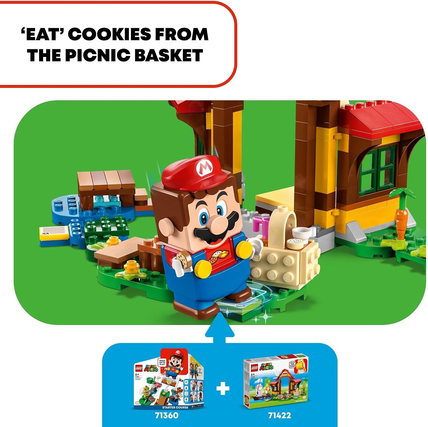 image:imageLEGO Super Mario Picnic at Marios House Expansion Set 71422 Collectible Playset with Yellow Yoshi Figure Buildable Game Toy to Expand on Starter Course Super Mario Birthday Gift for 68 Year Olds