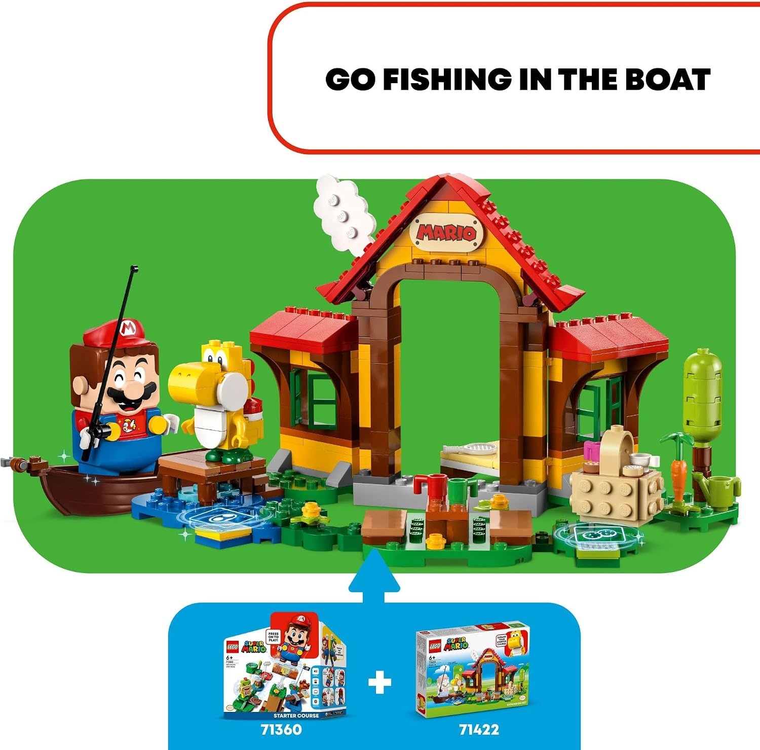 image:imageLEGO Super Mario Picnic at Marios House Expansion Set 71422 Collectible Playset with Yellow Yoshi Figure Buildable Game Toy to Expand on Starter Course Super Mario Birthday Gift for 68 Year Olds
