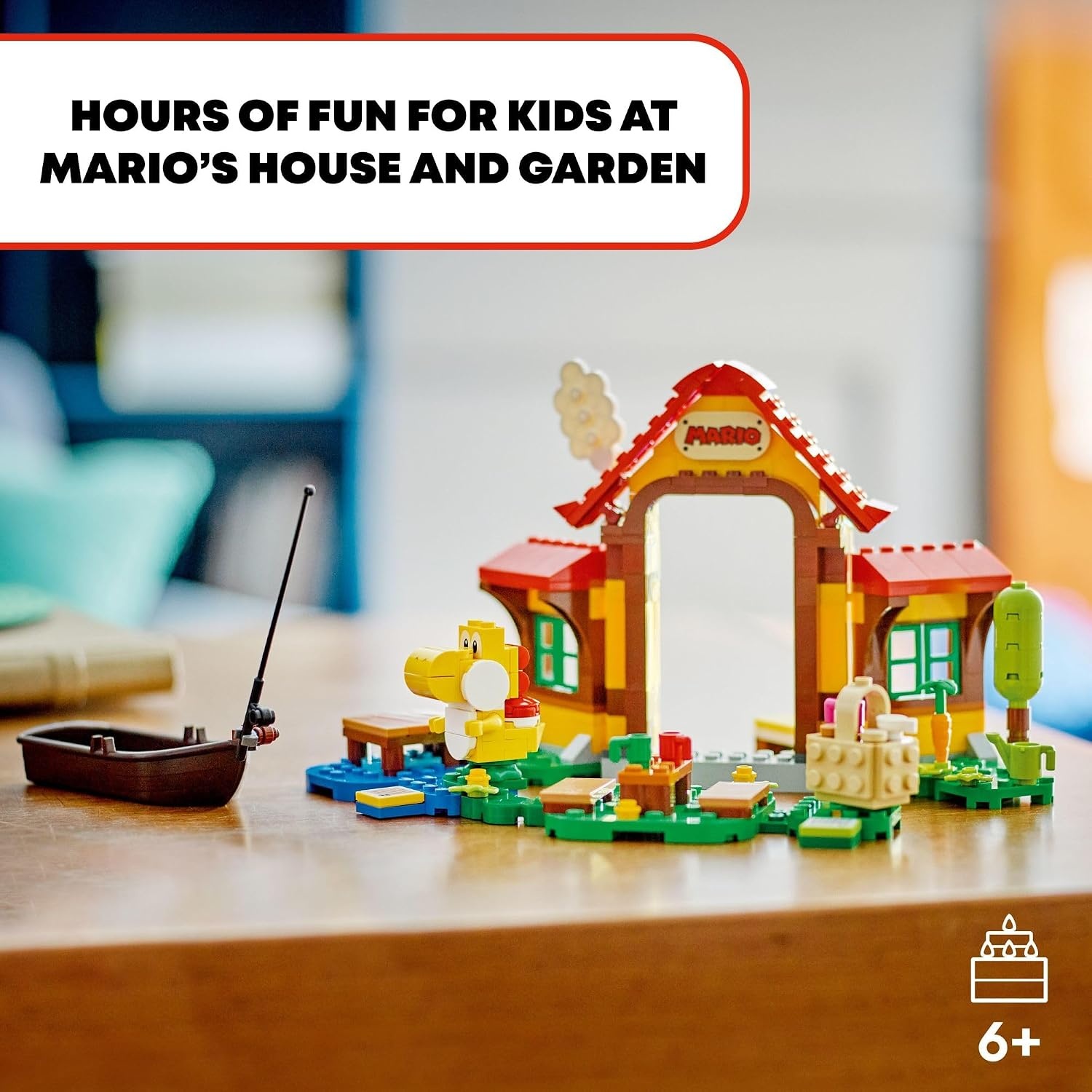 image:imageLEGO Super Mario Picnic at Marios House Expansion Set 71422 Collectible Playset with Yellow Yoshi Figure Buildable Game Toy to Expand on Starter Course Super Mario Birthday Gift for 68 Year Olds