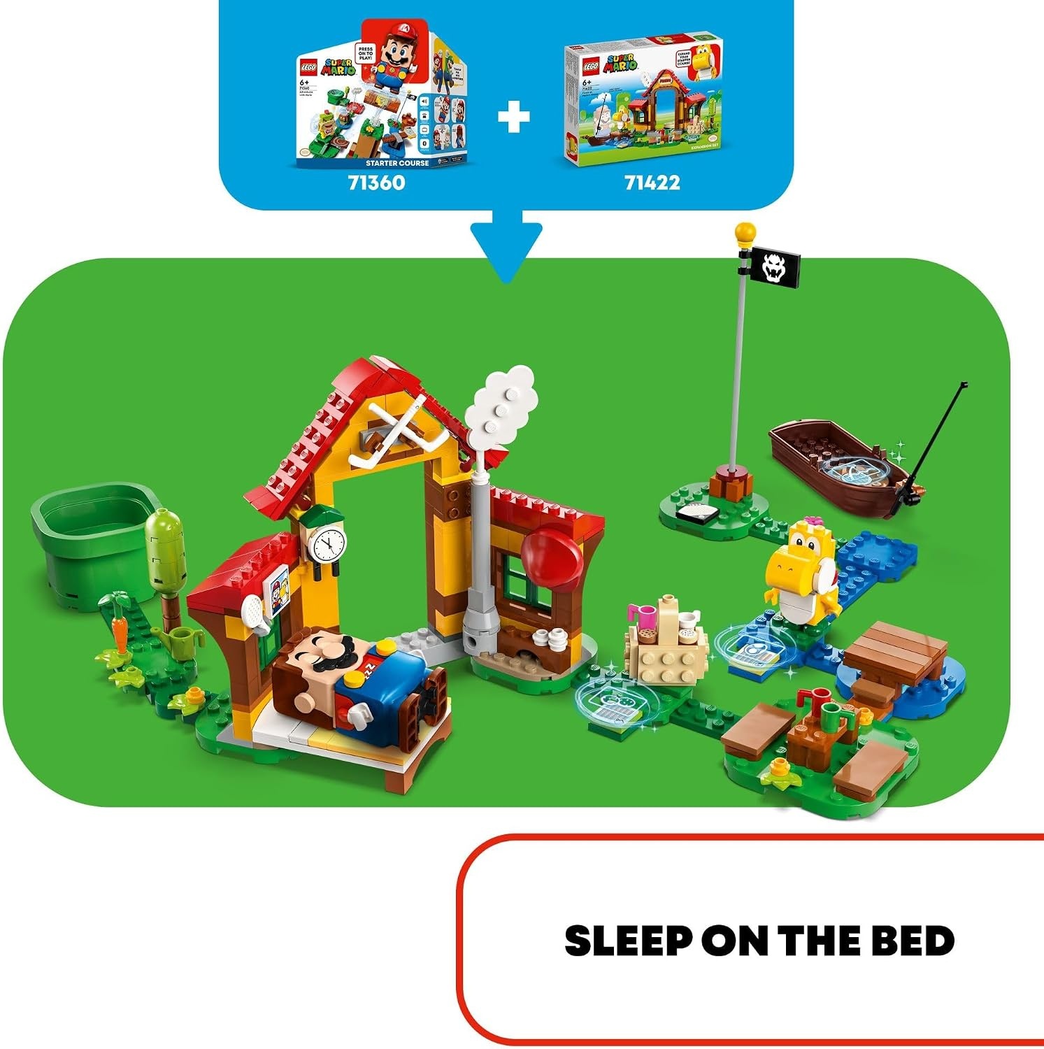 image:imageLEGO Super Mario Picnic at Marios House Expansion Set 71422 Collectible Playset with Yellow Yoshi Figure Buildable Game Toy to Expand on Starter Course Super Mario Birthday Gift for 68 Year Olds