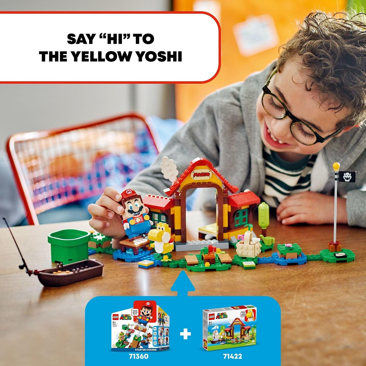 image:imageLEGO Super Mario Picnic at Marios House Expansion Set 71422 Collectible Playset with Yellow Yoshi Figure Buildable Game Toy to Expand on Starter Course Super Mario Birthday Gift for 68 Year Olds