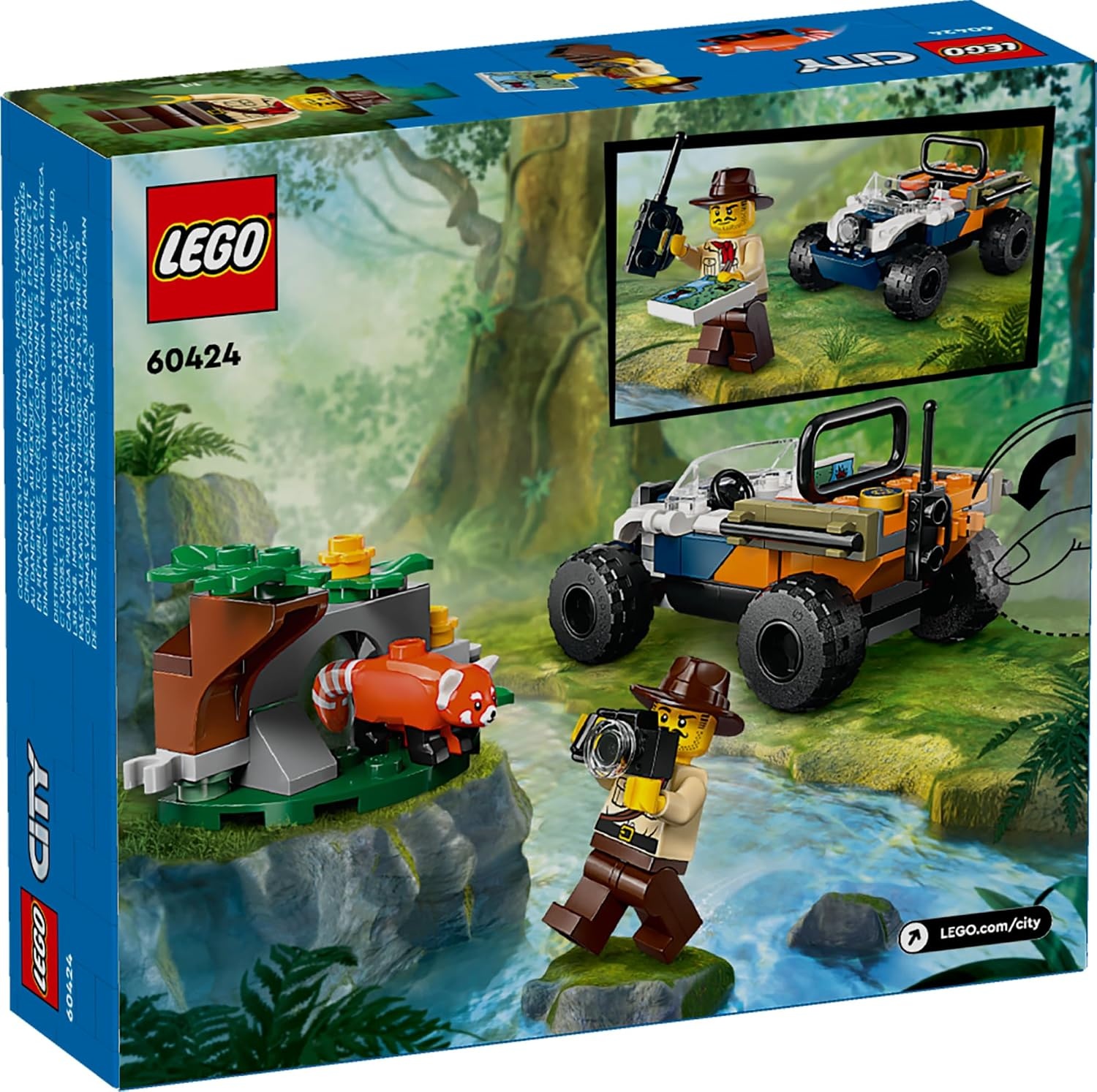 image:imageLEGO City Jungle Explorer ATV Red Panda Mission Car Toy Fun Summer Toy for Kids Ages 6 and Up Jungle Explorer Minifigure amp Animal Figure Included Outdoor Gift Idea for Adventure Fans 60424