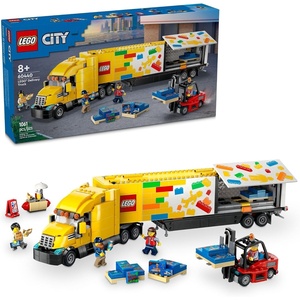 LEGO City Yellow Delivery Truck Toy – Semi Truck Building Toy for Boys & Girls, Ages 8+ Years – Gift for Birthdays – Pretend Play W/ 3 Minifigures – 60440